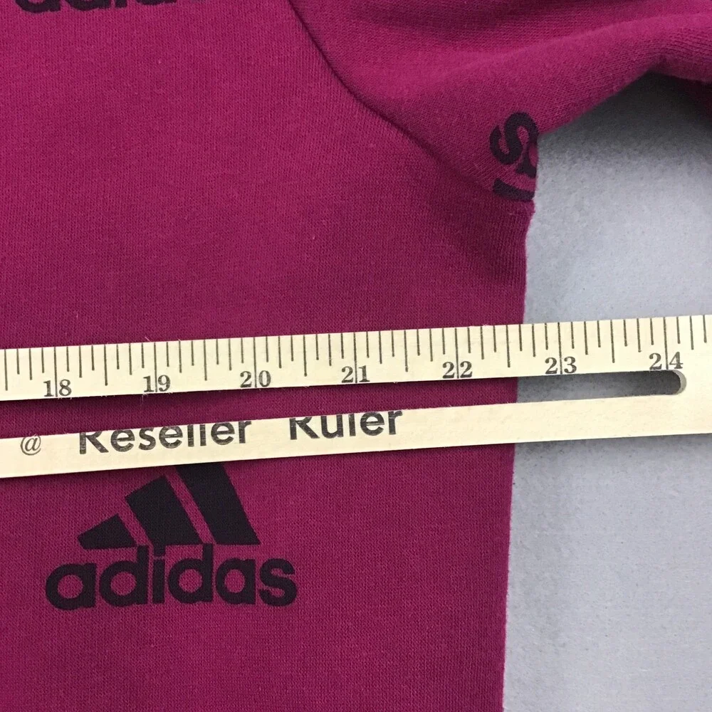 Adidas Hoodie Men Small Pink Trefoil All Over Print Pullover Sweatshirt AOP